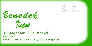 benedek kun business card